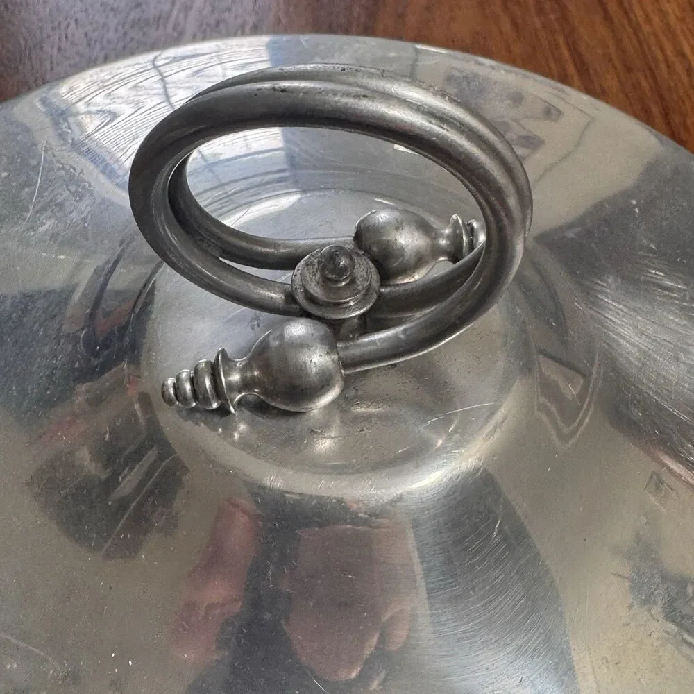 Vintage BW Buenilum Aluminum Covered Bowl Casserole Serving Dish Crimped Edge 9